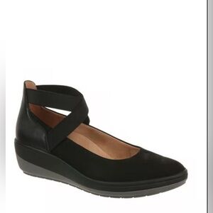 Vionic Ellery Womens Platform Ballerina Suede Shoes Podiatrist Design,size 7.5